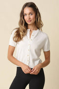 Maddie Wool Blend Short Sleeve Knit Cardigan