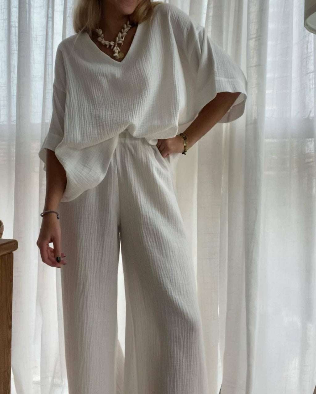 Calma Pants: White