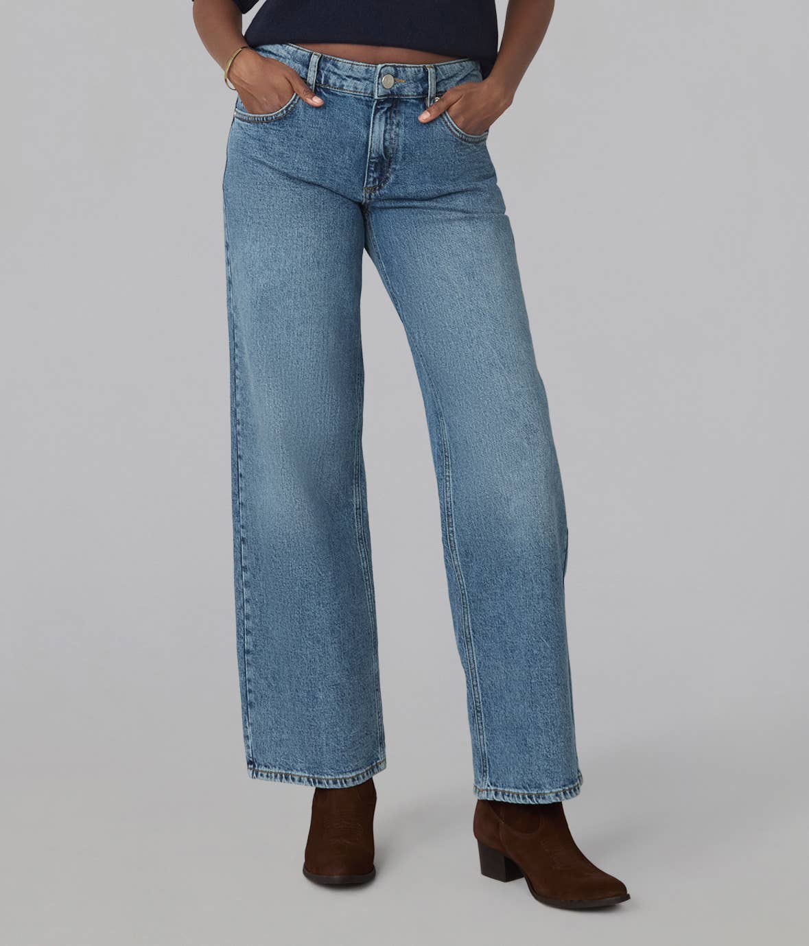 Miro Mid Rise Comfort Straight Jeans - Electric Blue
