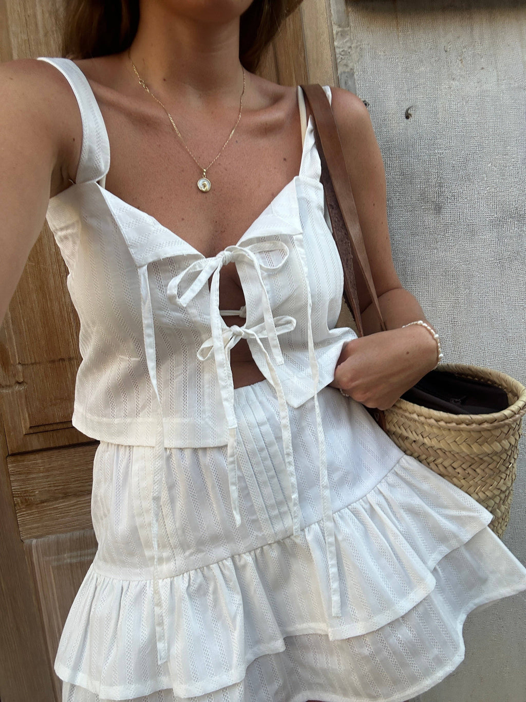 Lara 100% Organic Cotton Skirt: White