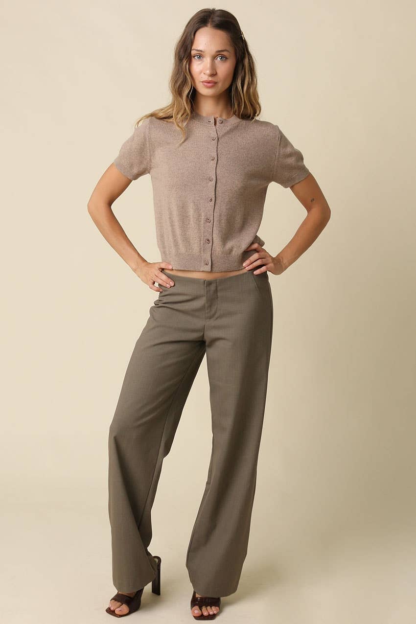 Maddie Wool Blend Short Sleeve Knit Cardigan