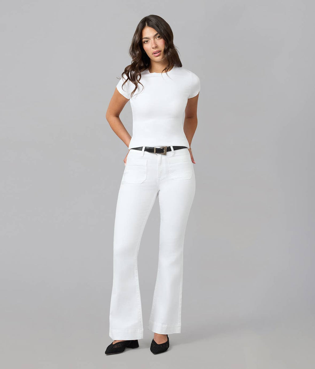 Jean Flare Taille Haute Alice Blanc