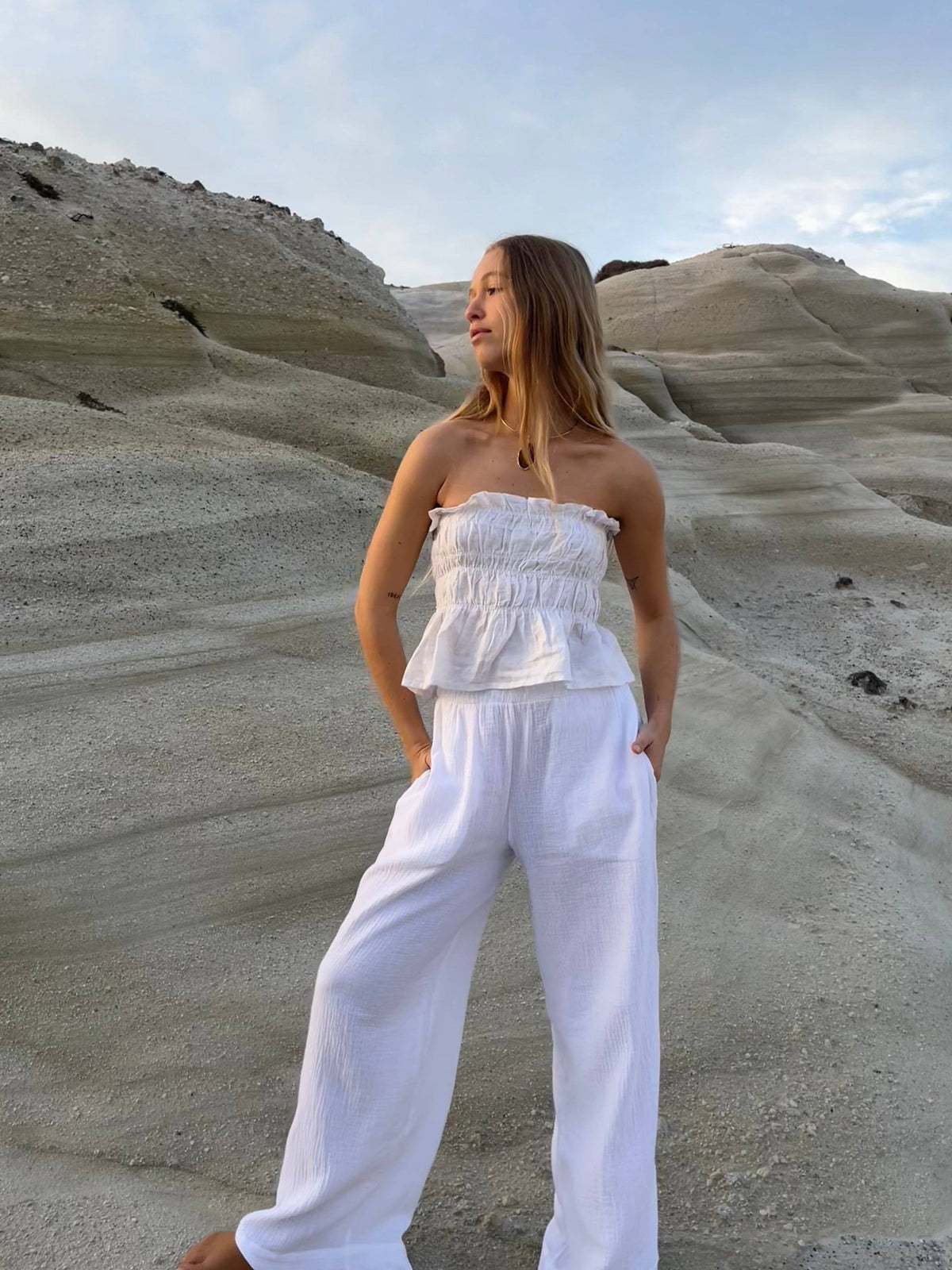 Calma Pants: White